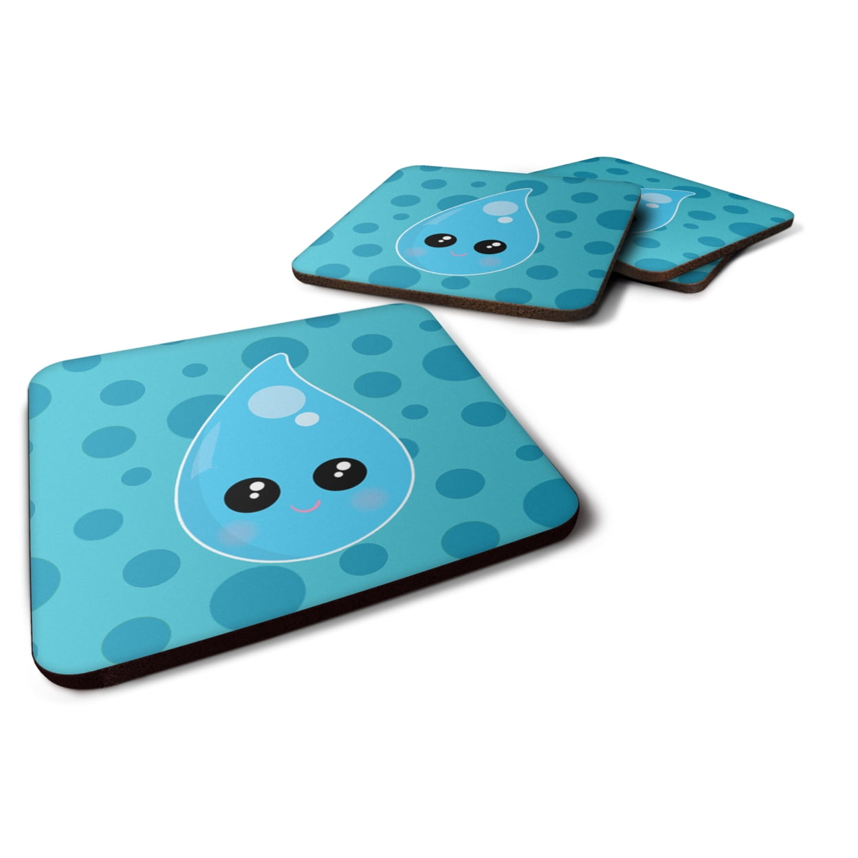 Weather Rain Drop Face Foam Coasters - Set of 4