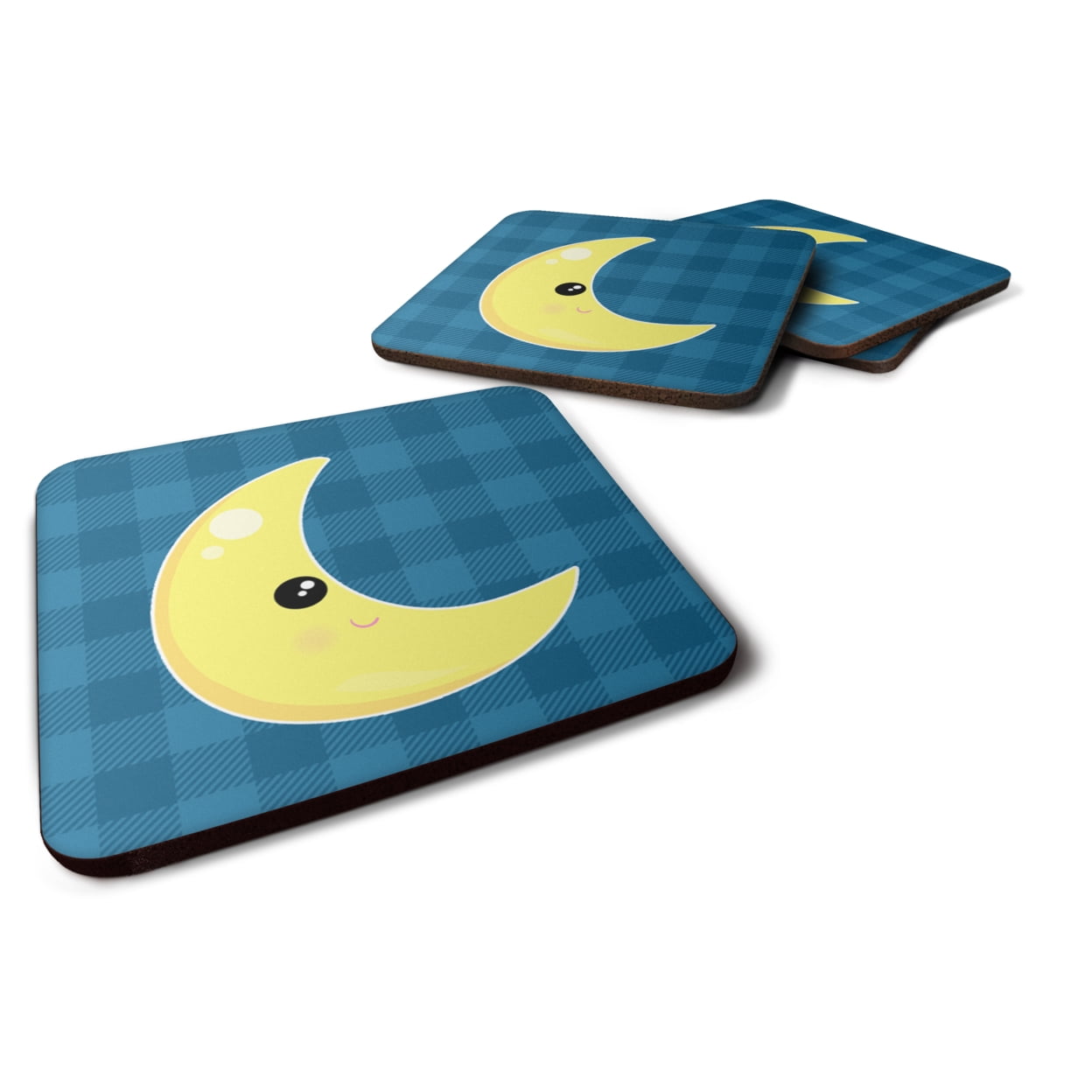 Weather Moon Face Foam Coasters - Set of 4