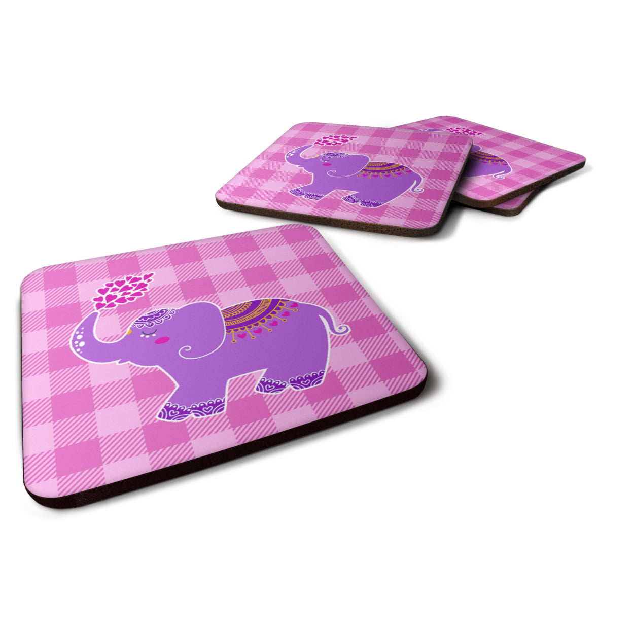 Purple Elephant Foam Coasters - Set of 4