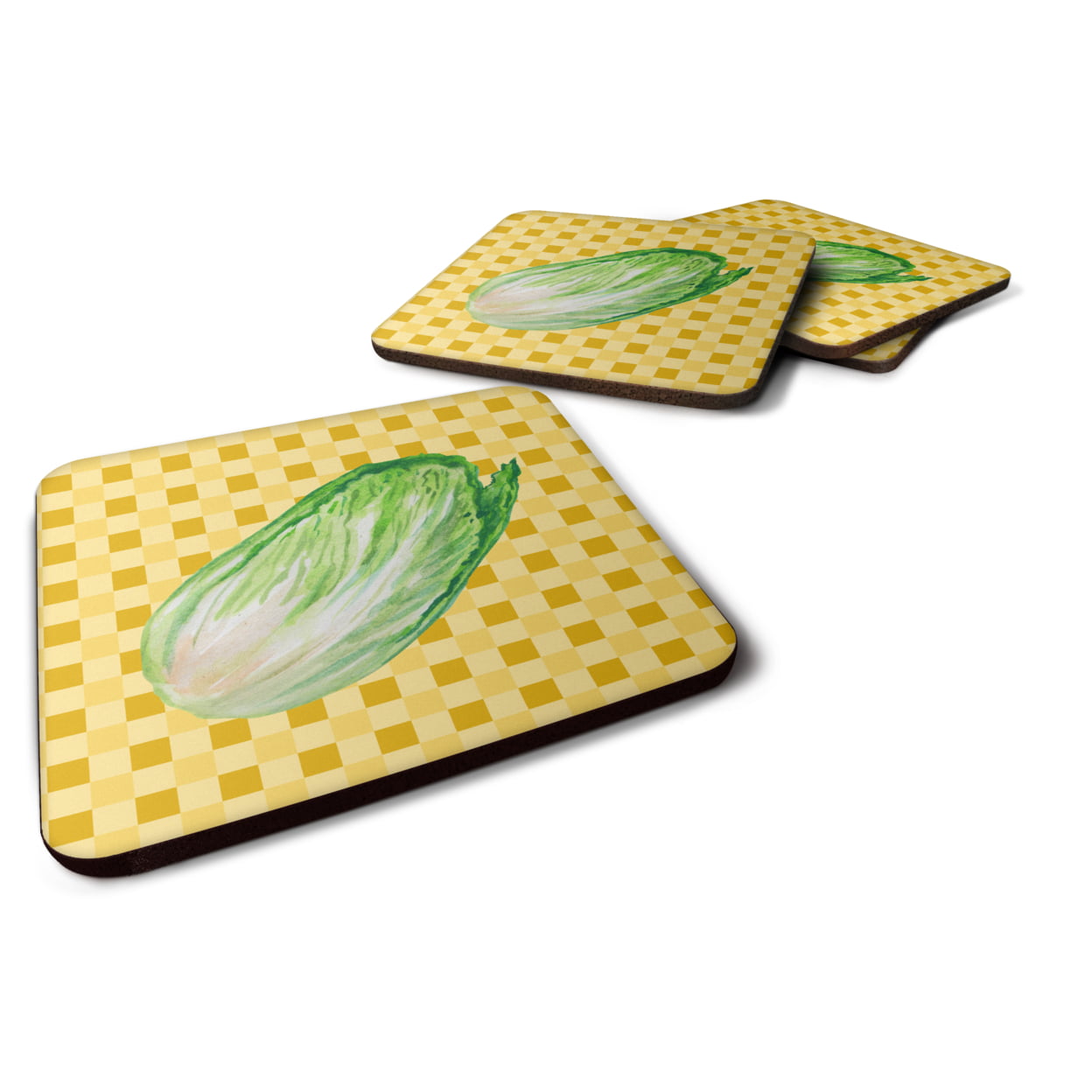 Chinese Cabbage on Basketweave Foam Coasters - Set of 4