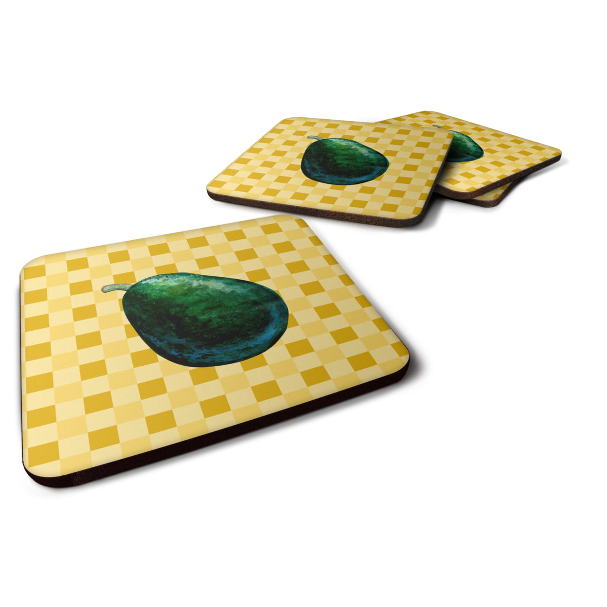 Whole Avacado on Basketweave Foam Coasters - Set of 4