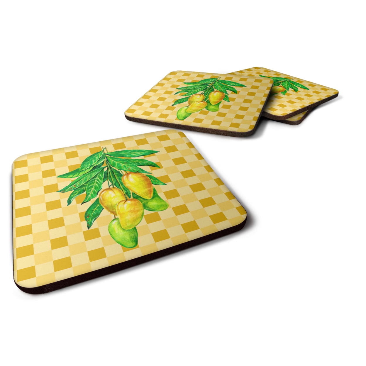 Mangos on Branch on Basketweave Foam Coasters - Set of 4