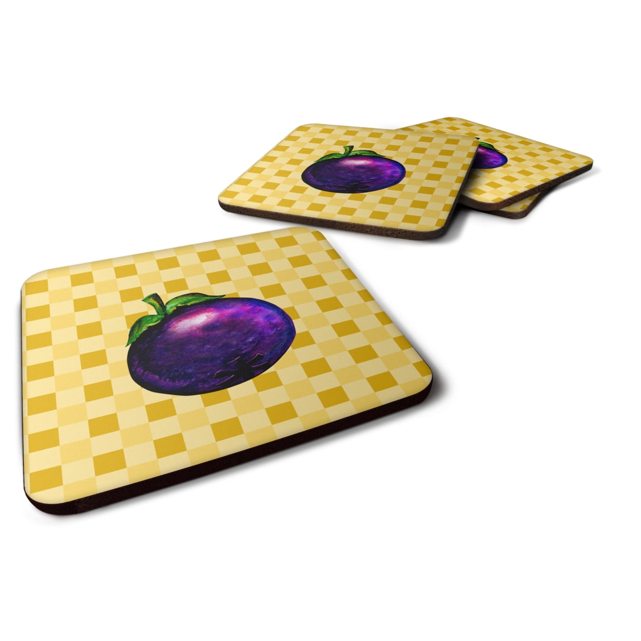 Mangosteen on Basketweave Foam Coasters - Set of 4
