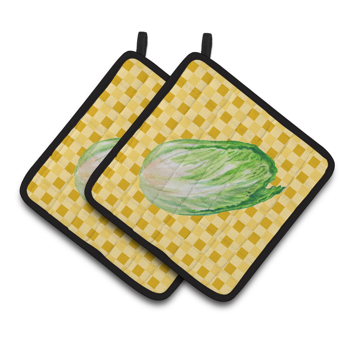 BB7196PTHD Chinese Cabbage on Basketweave Pair of Pot Holders
