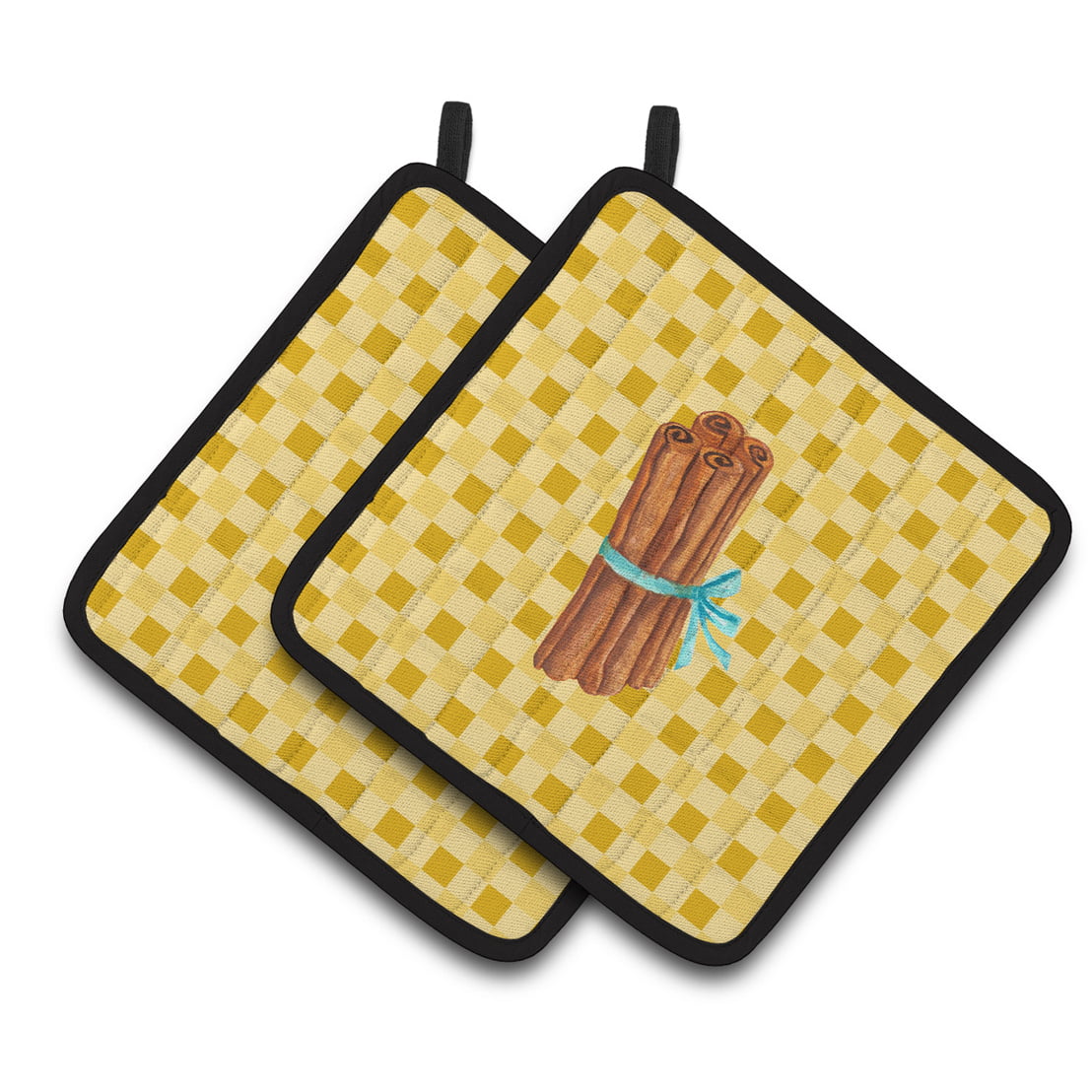 Cinnamon on Basketweave Pair of Pot Holders