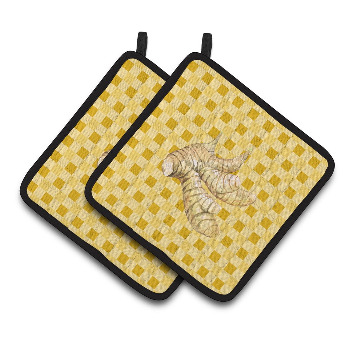 Galangal on Basketweave Pair of Pot Holders
