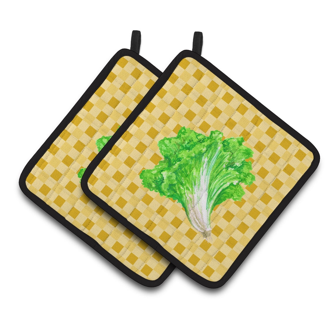 BB7203PTHD Lettuce on Basketweave Pair of Pot Holders