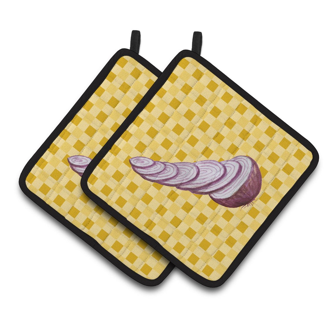 BB7211PTHD Red Onion on Basketweave Pair of Pot Holders