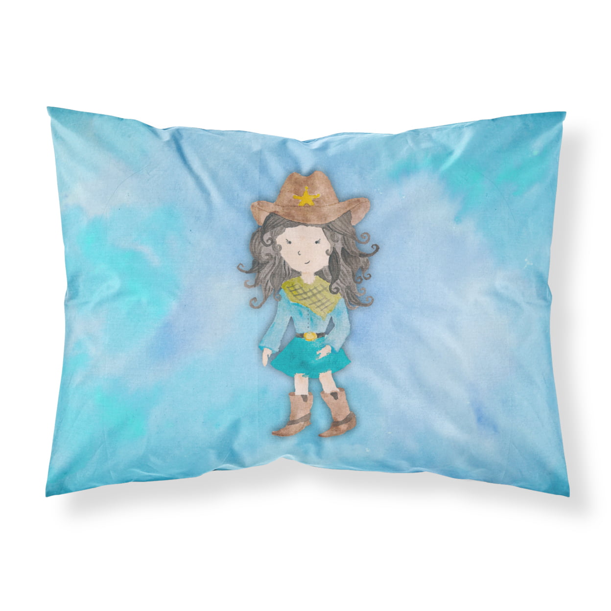 Cowgirl Watercolor Fabric Standard Pillowcase