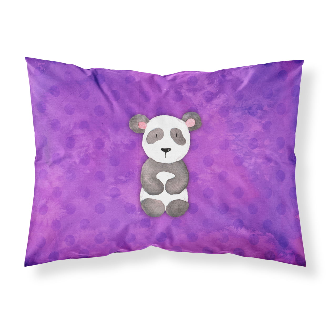 Polkadot Panda Bear Watercolor Fabric Standard Pillowcase