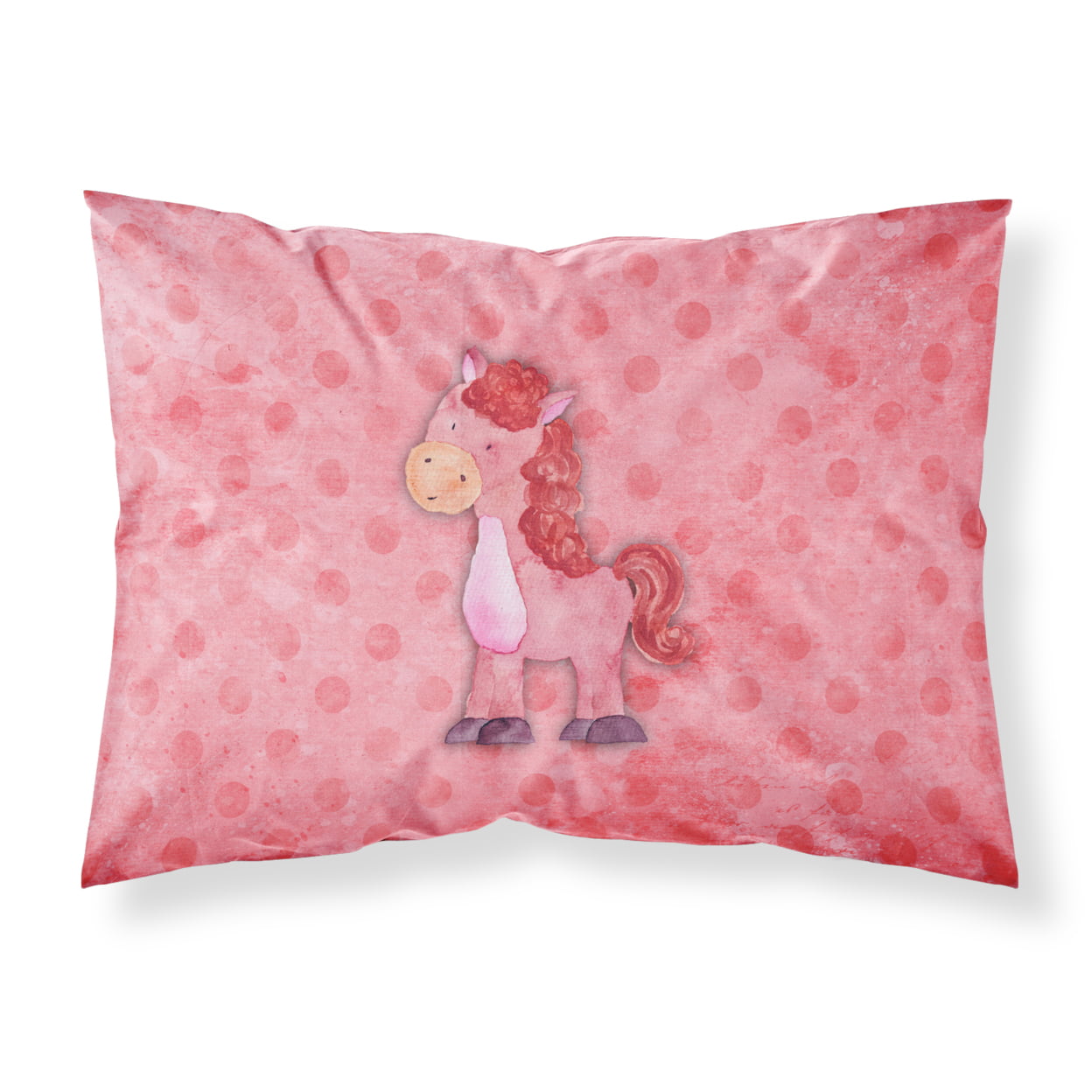 Polkadot Horse Watercolor Fabric Standard Pillowcase