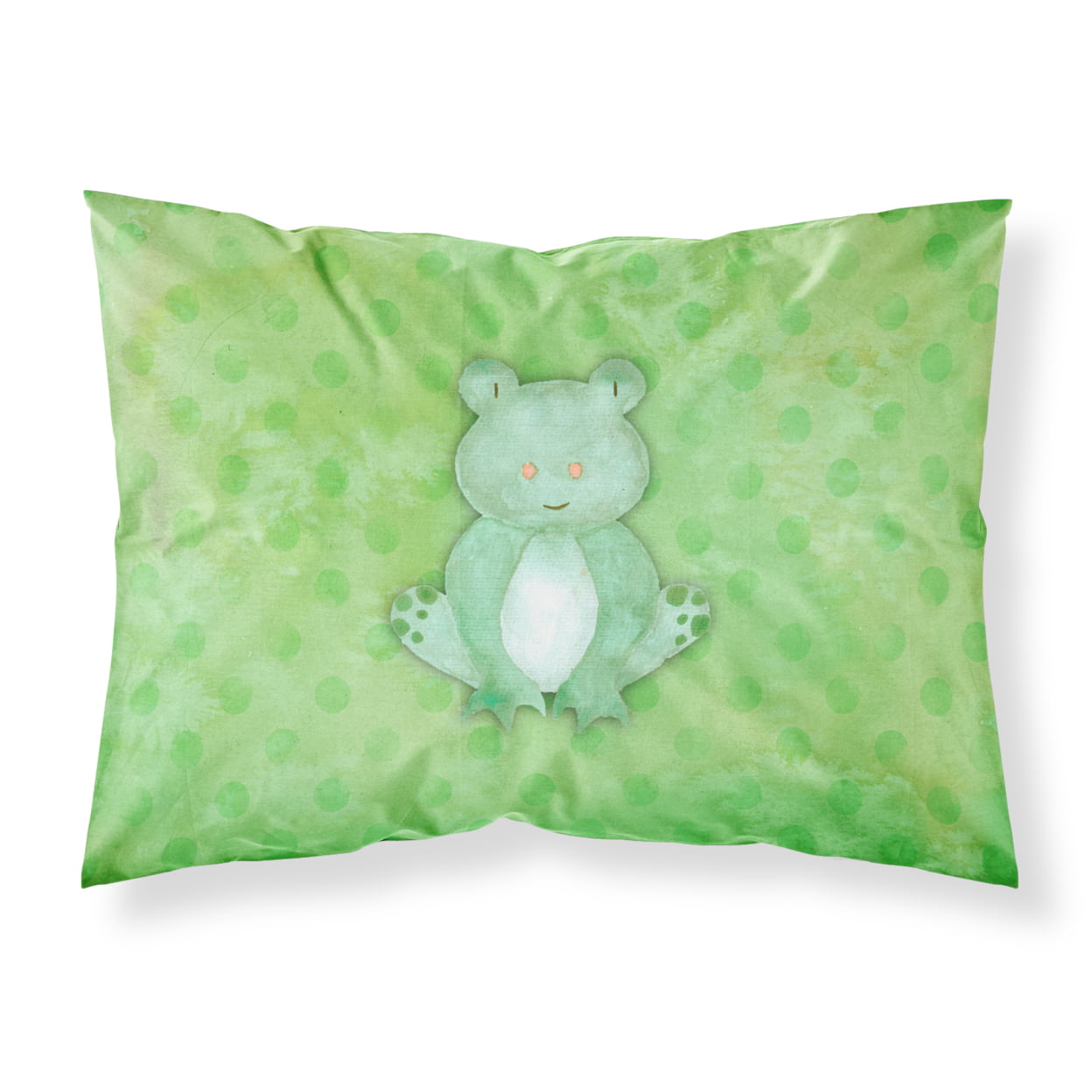 Polkadot Frog Watercolor Fabric Standard Pillowcase