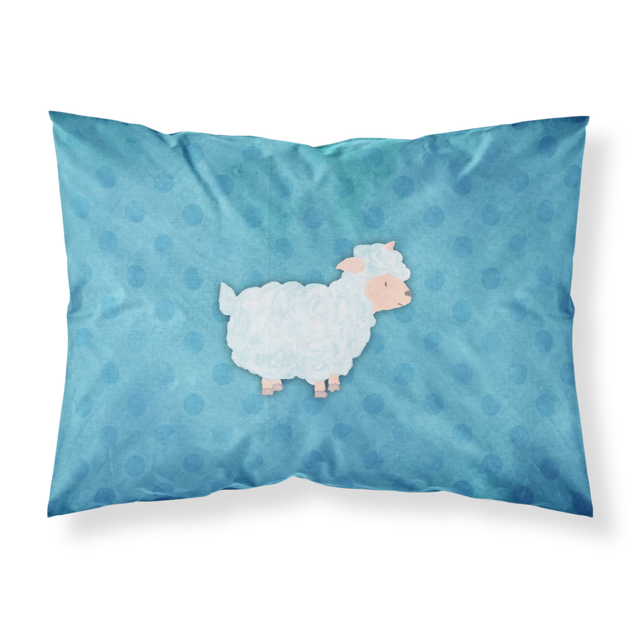 Polkadot Sheep Lamb Watercolor Fabric Standard Pillowcase