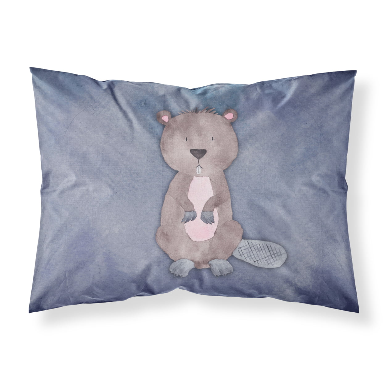 Beaver Watercolor Fabric Standard Pillowcase