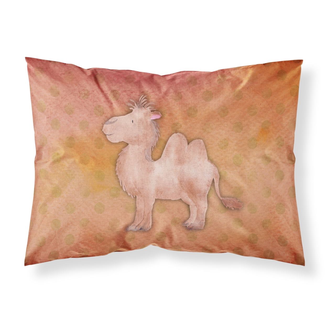 Polkadot Camel Watercolor Fabric Standard Pillowcase