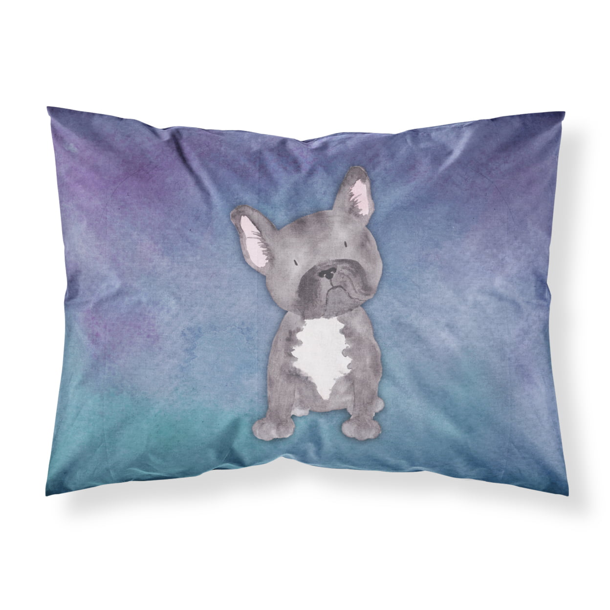 Picture of Carolines Treasures BB7395PILLOWCASE French Bulldog Watercolor Fabric Standard Pillowcase