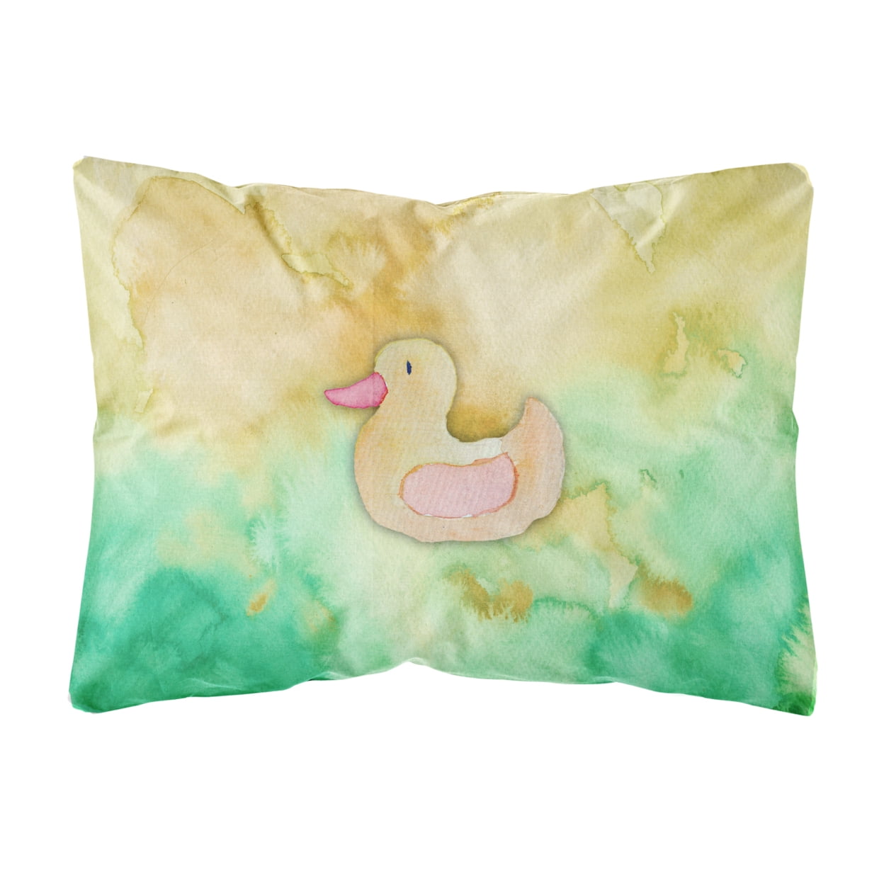 Rubber Duckie Watercolor Canvas Fabric Decorative Pillow