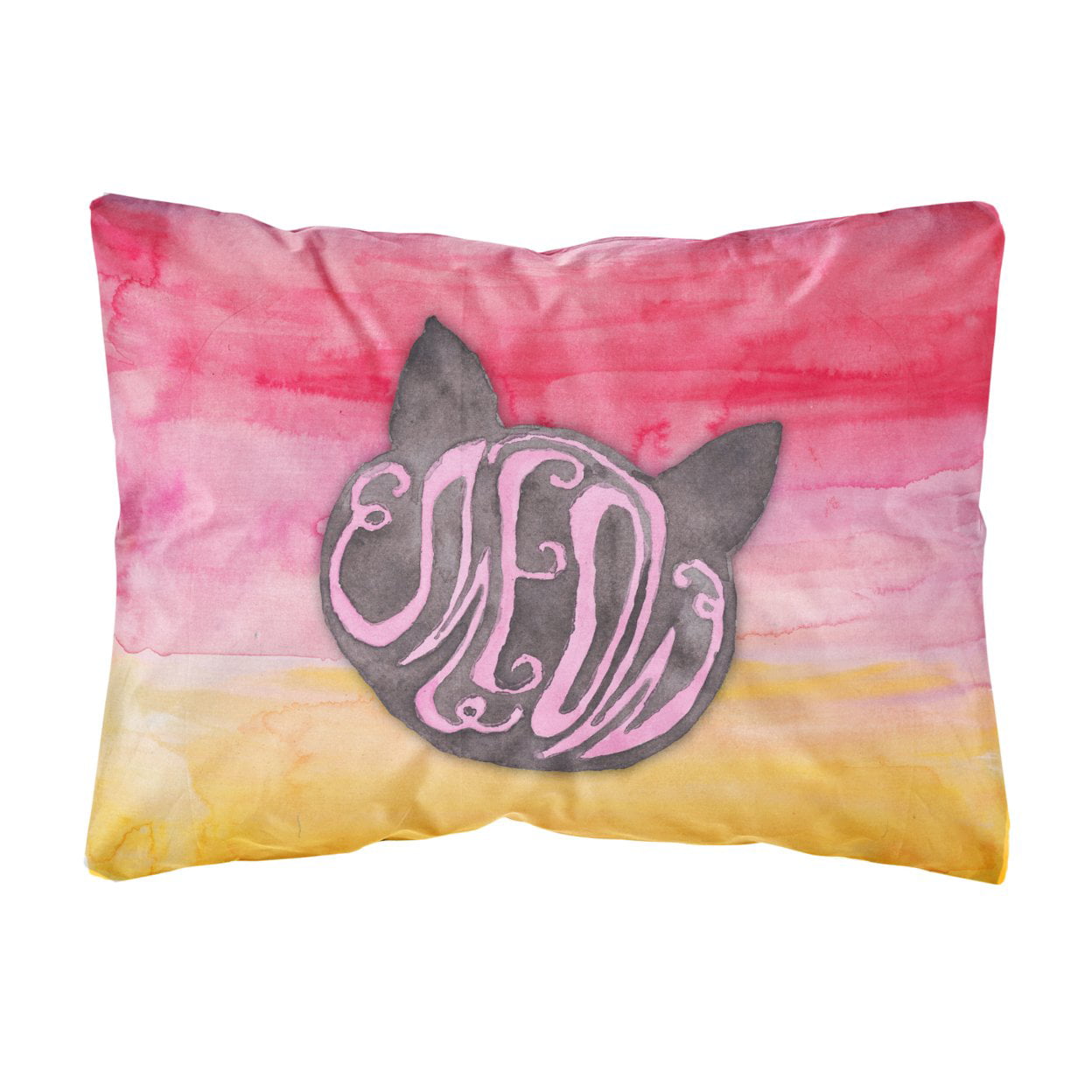 Cat Face Meow Watercolor Canvas Fabric Decorative Pillow
