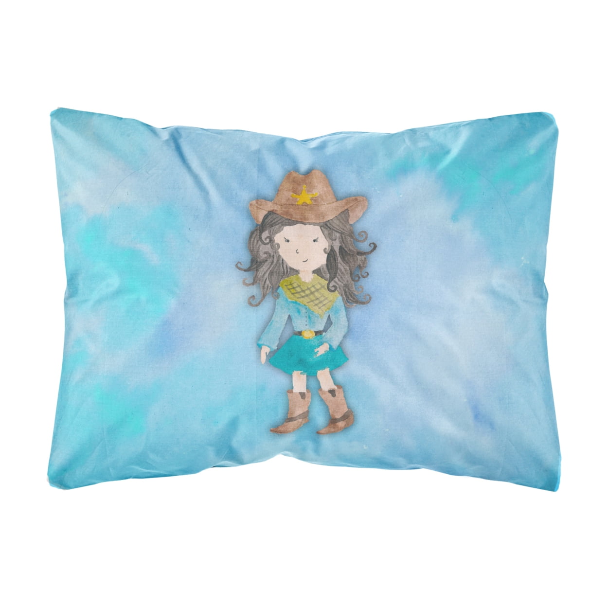 Picture of Carolines Treasures BB7367PW1216 Cowgirl Watercolor Canvas Fabric Decorative Pillow