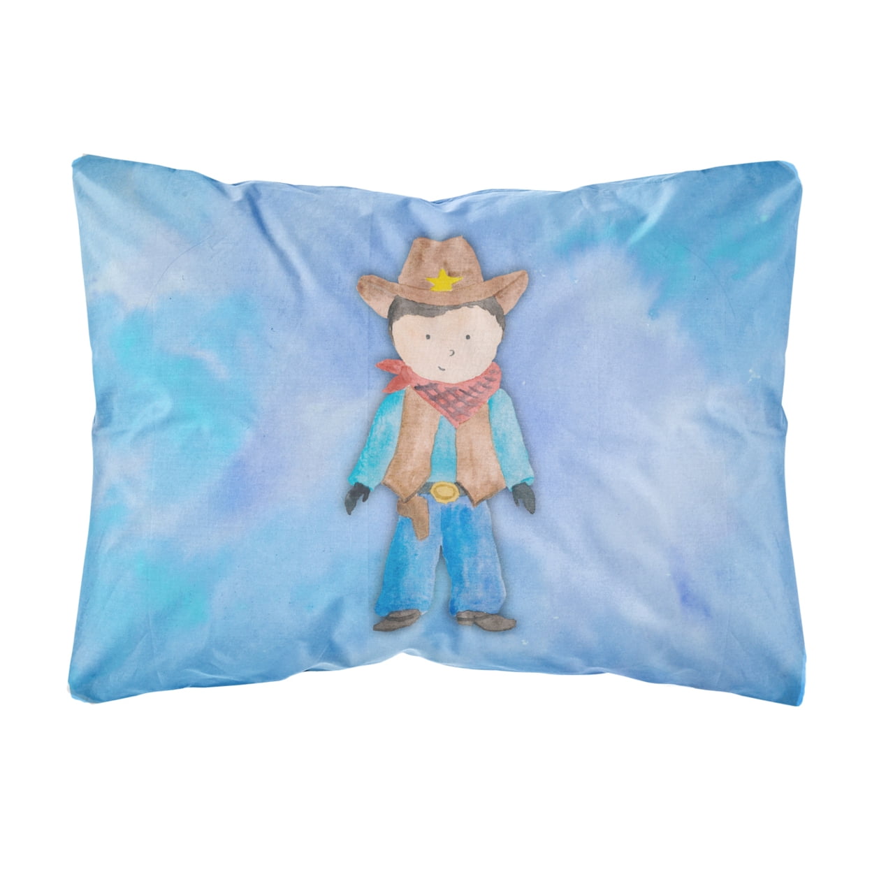 Cowboy Watercolor Canvas Fabric Decorative Pillow