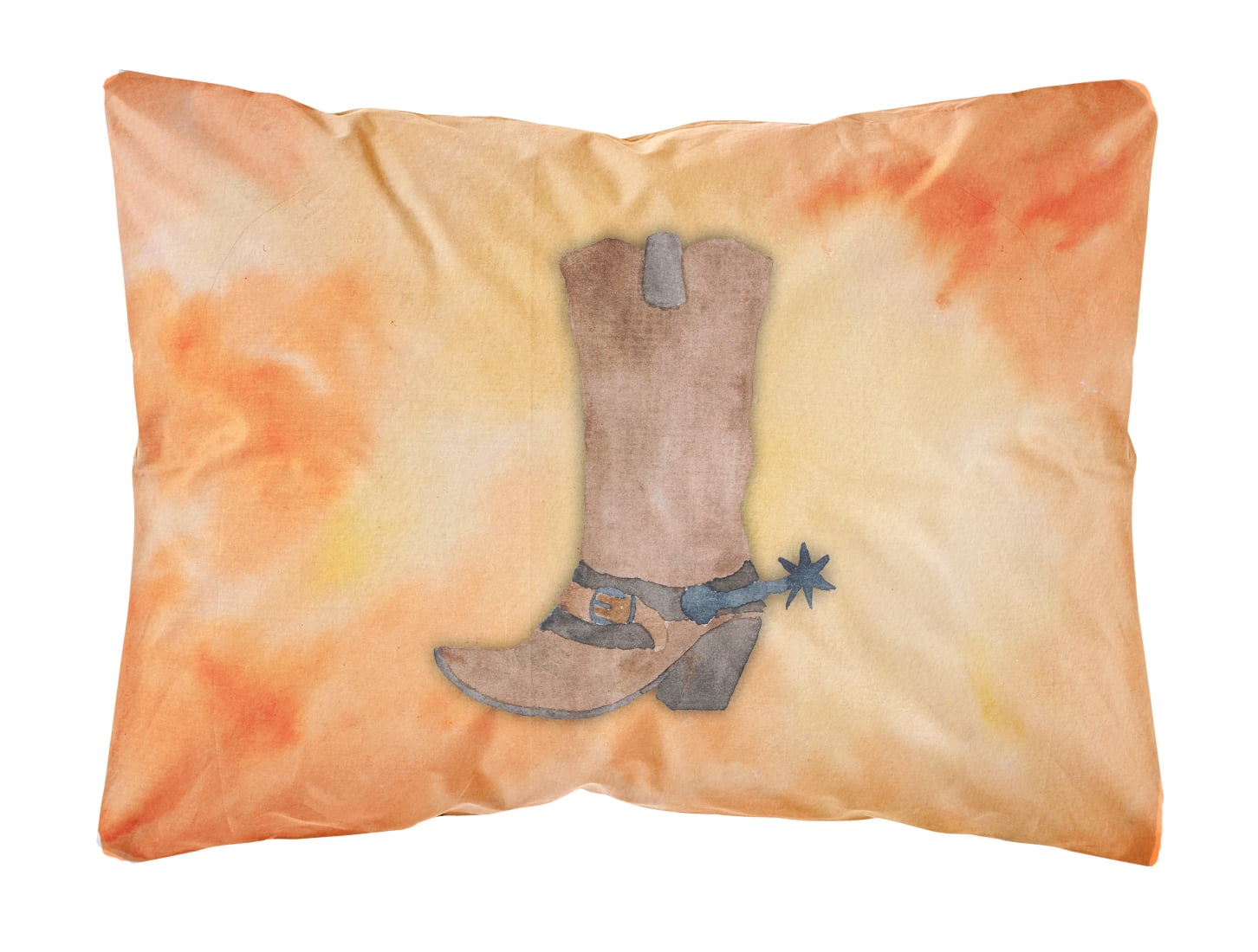 Cowboy Boot Watercolor Canvas Fabric Decorative Pillow