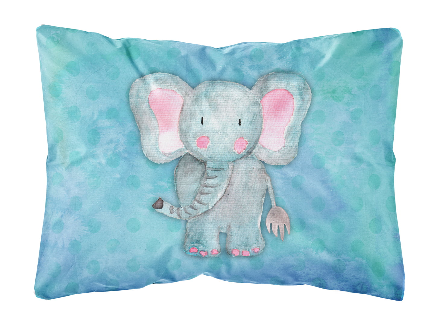 Blue Elepant Watercolor Canvas Fabric Decorative Pillow