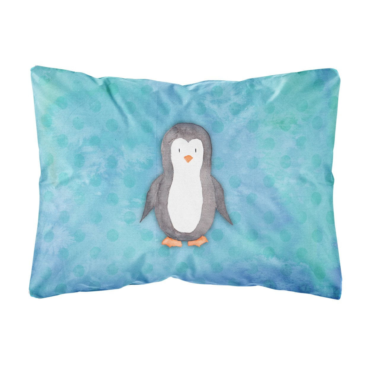 Polkadot Penguin Watercolor Canvas Fabric Decorative Pillow