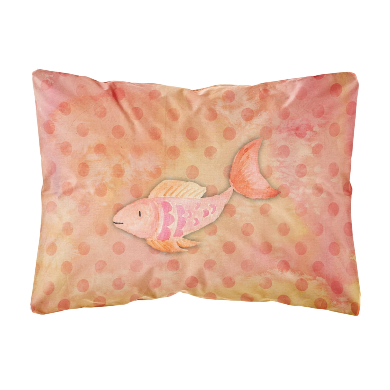 Orange Fish Watercolor Canvas Fabric Decorative Pillow