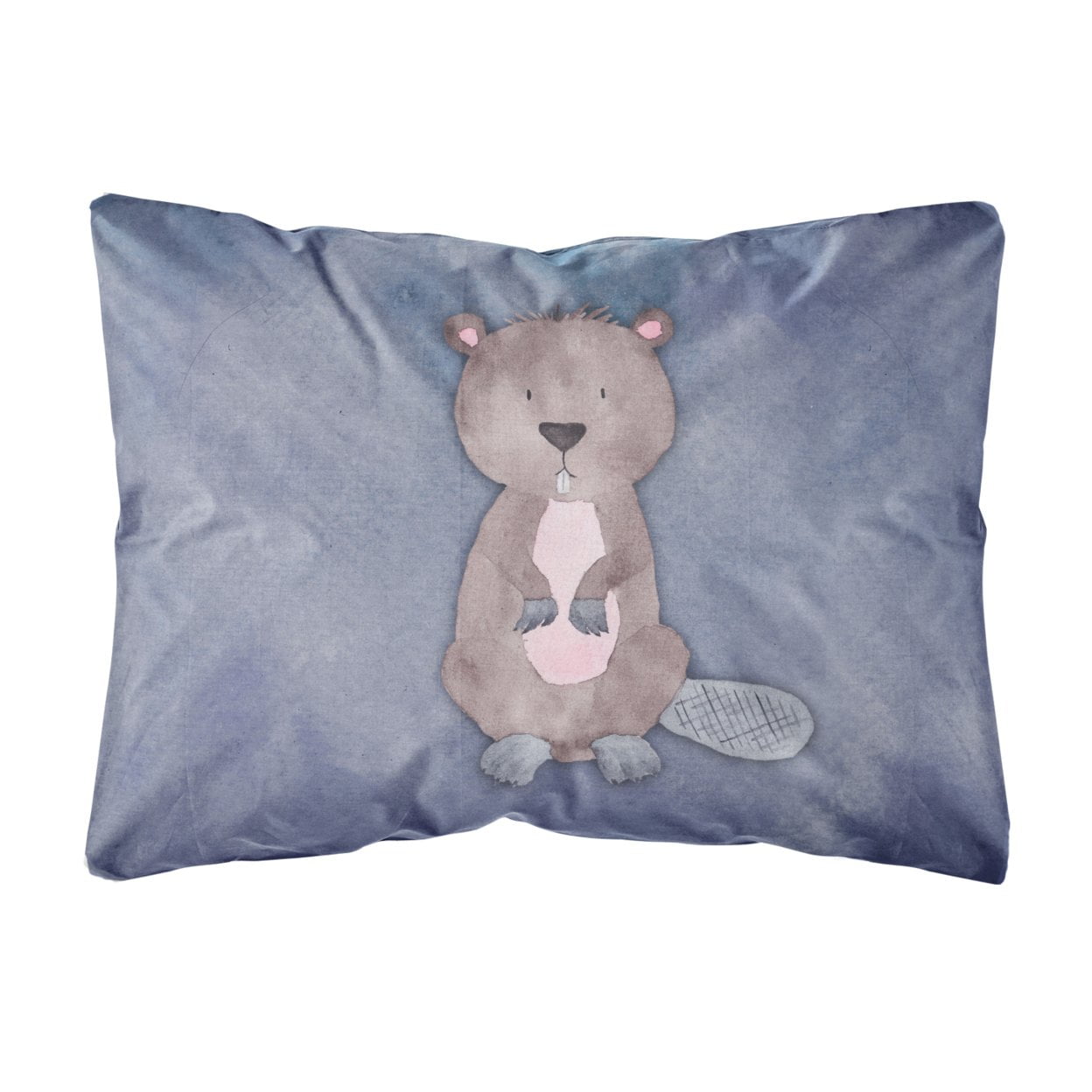 Beaver Watercolor Canvas Fabric Decorative Pillow