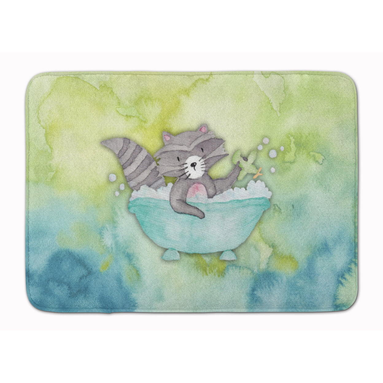 Picture of Carolines Treasures BB7345RUG Raccoon Bathing Watercolor Machine Washable Memory Foam Mat
