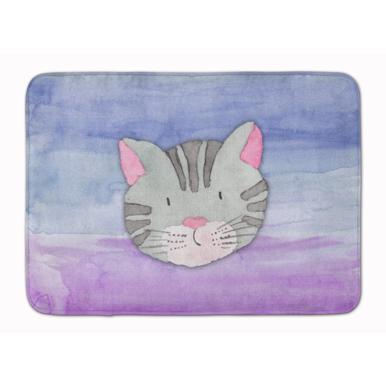BB7355RUG Cat Face Watercolor Machine Washable Memory Foam Mat
