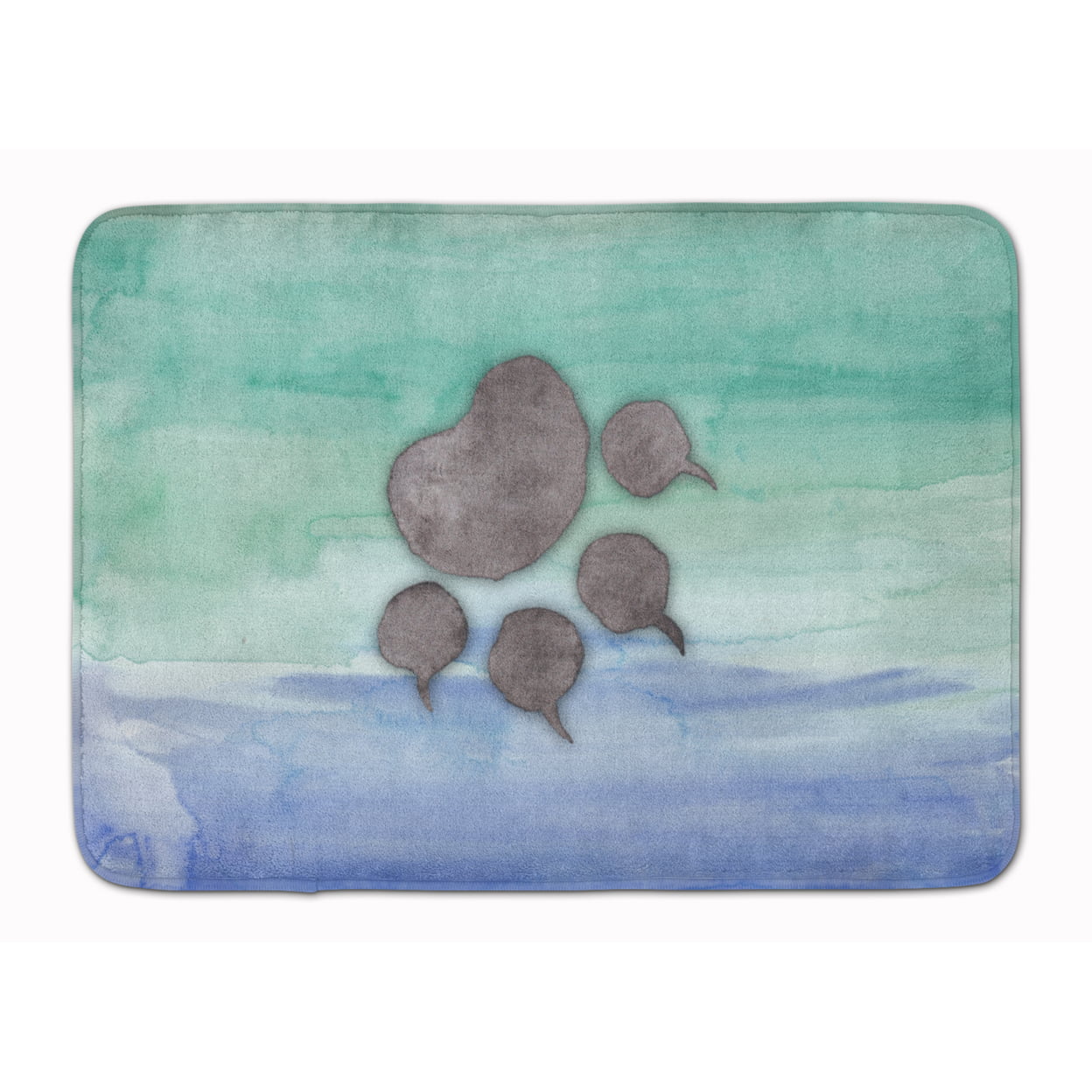 BB7356RUG Cat Paw Watercolor Machine Washable Memory Foam Mat