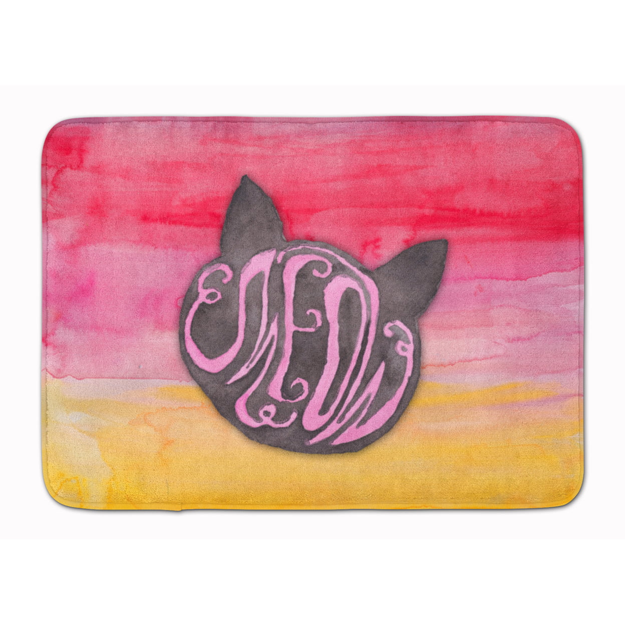BB7358RUG Cat Face Meow Watercolor Machine Washable Memory Foam Mat