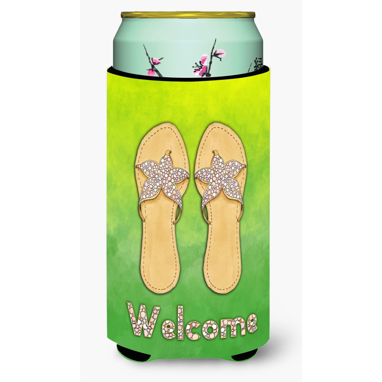 Flip Flops Welcome Tall Boy Beverage Insulator Hugger