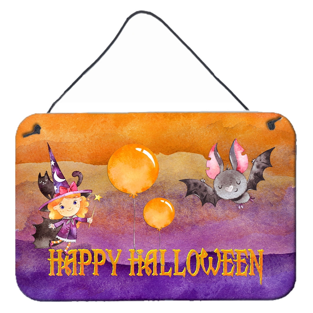 Halloween Little Witch & Bat Wall or Door Hanging Prints