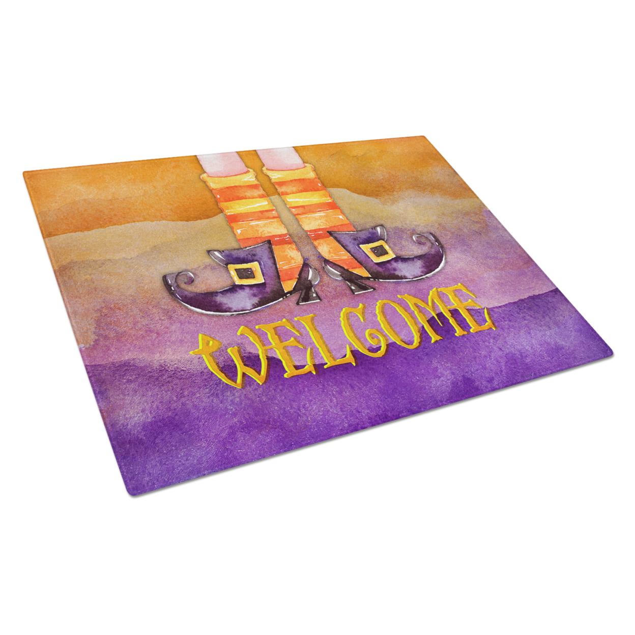 Halloween Welcome Witches Feet Glass Cutting Board - Large