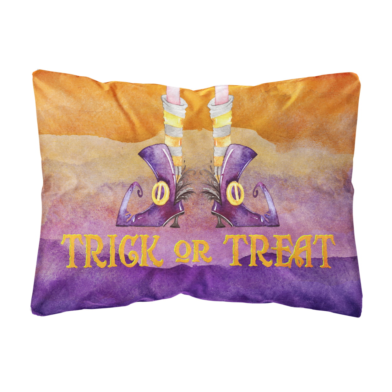 Picture of Carolines Treasures BB7460PW1216 Halloween Trick Witches Feet Canvas Fabric Decorative Pillow
