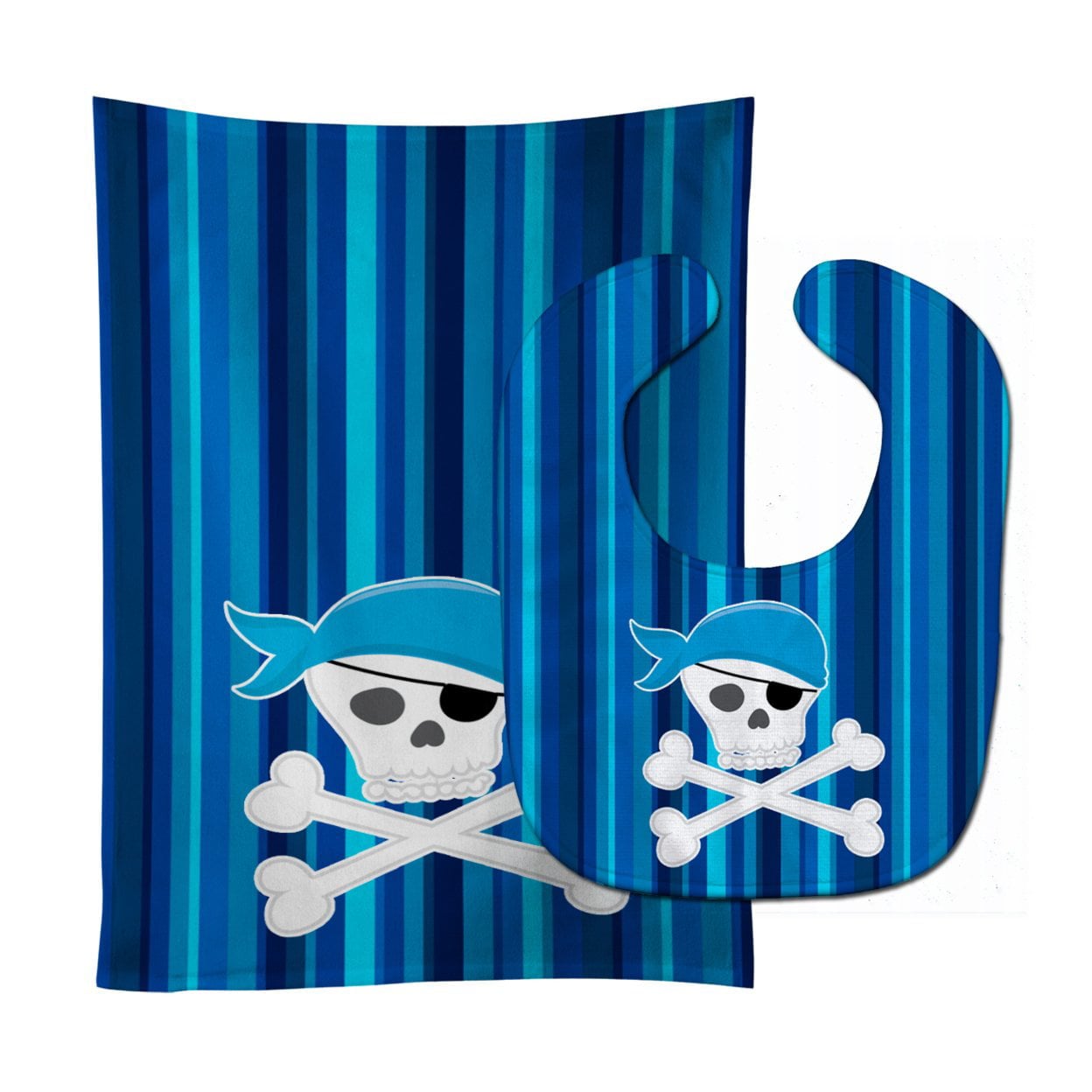 Pirate Skull & Cross Bones Baby Bib & Burp Cloth