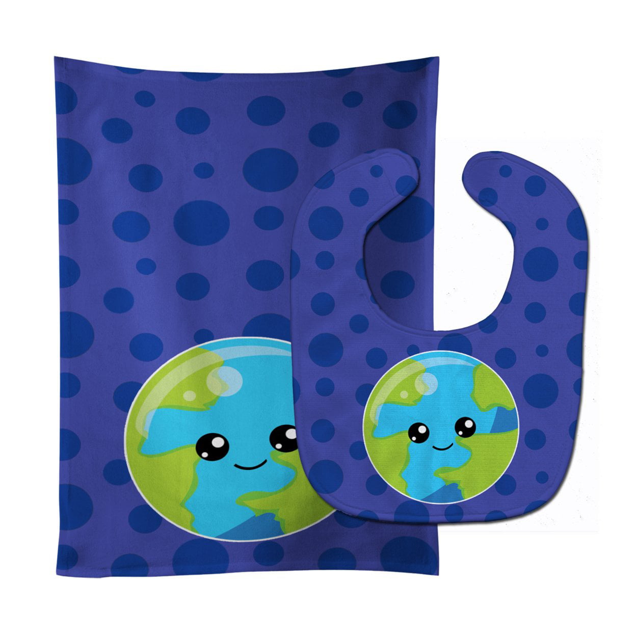 Planets Earth Baby Bib & Burp Cloth