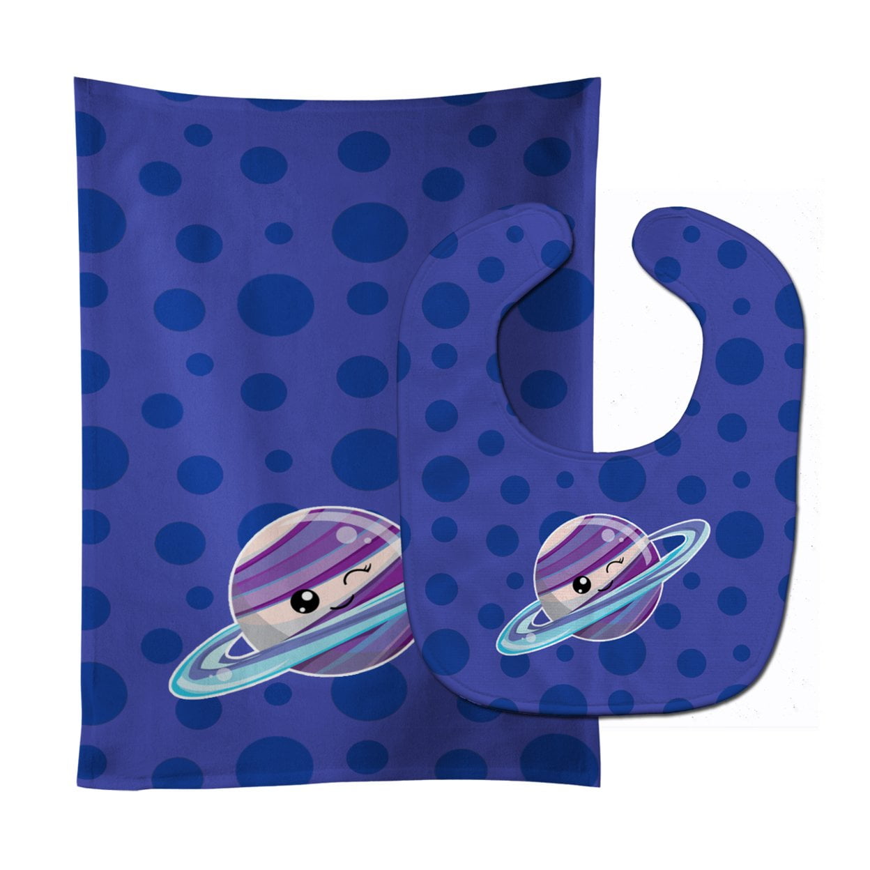 Planets Saturn Baby Bib & Burp Cloth