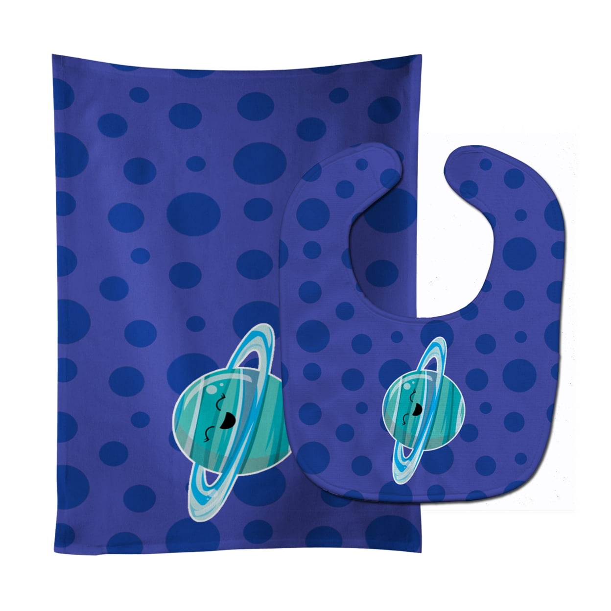 Planets Saturn Baby Bib & Burp Cloth