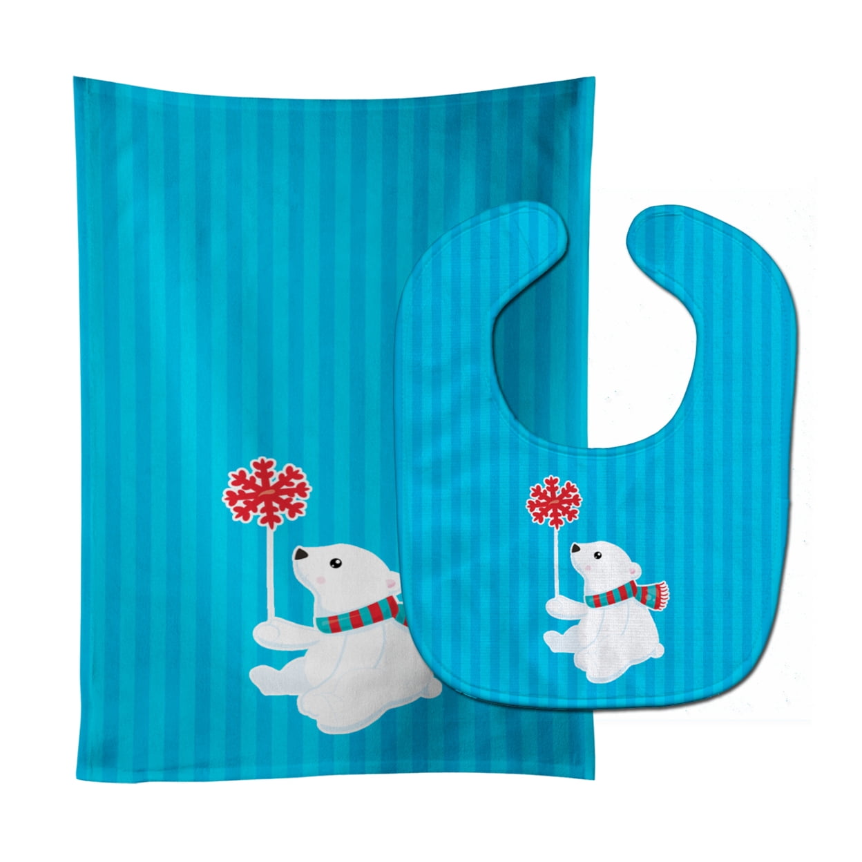 Polar Bear Baby Bib & Burp Cloth