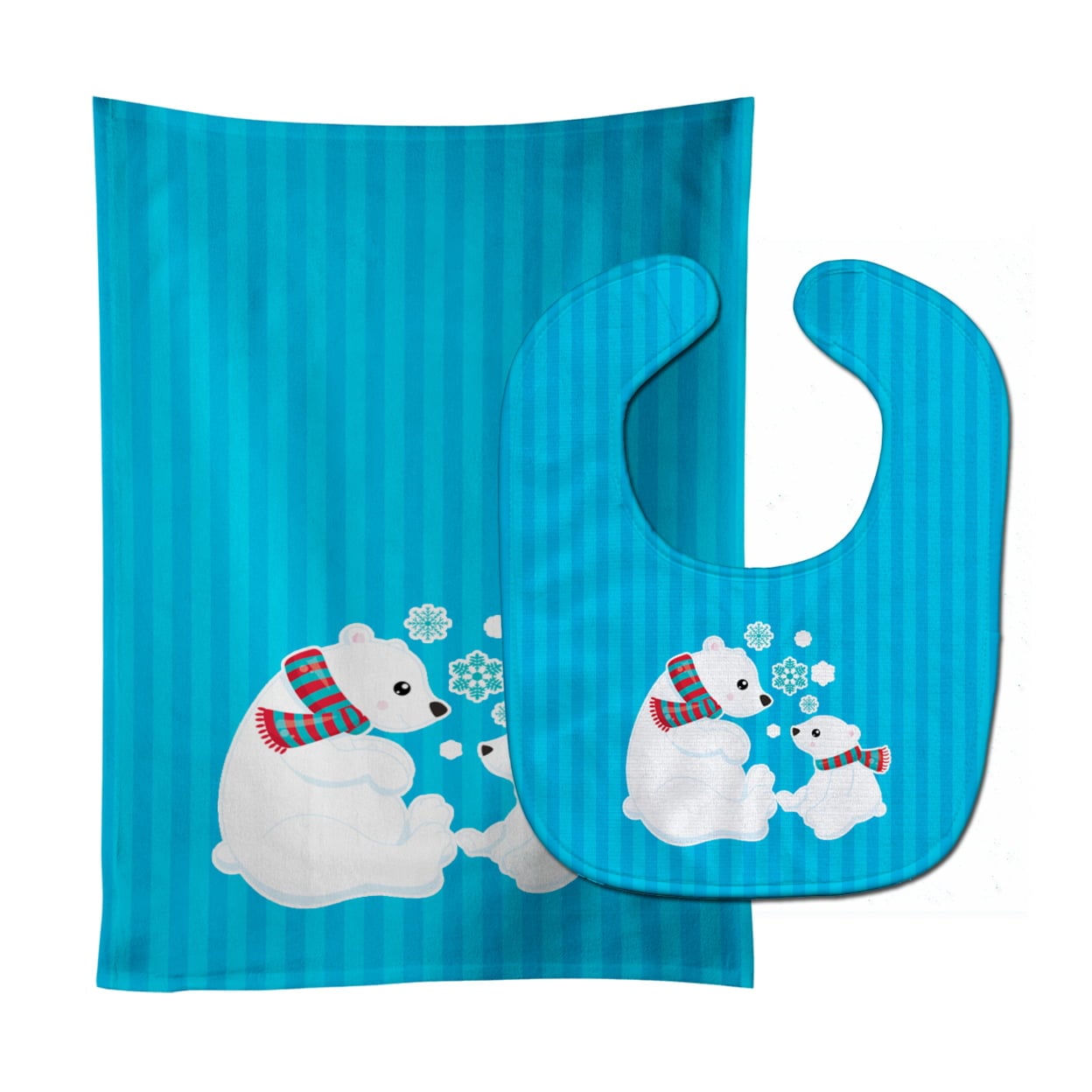 Polar Bears No.5 Baby Bib & Burp Cloth