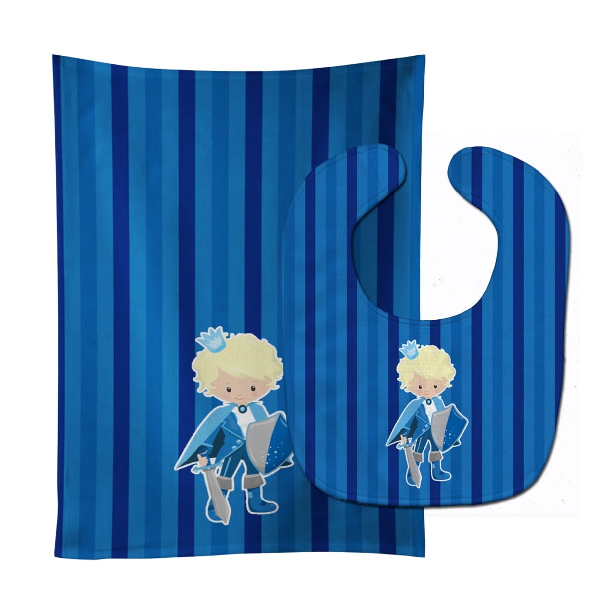 Prince Charming Blonde Baby Bib & Burp Cloth