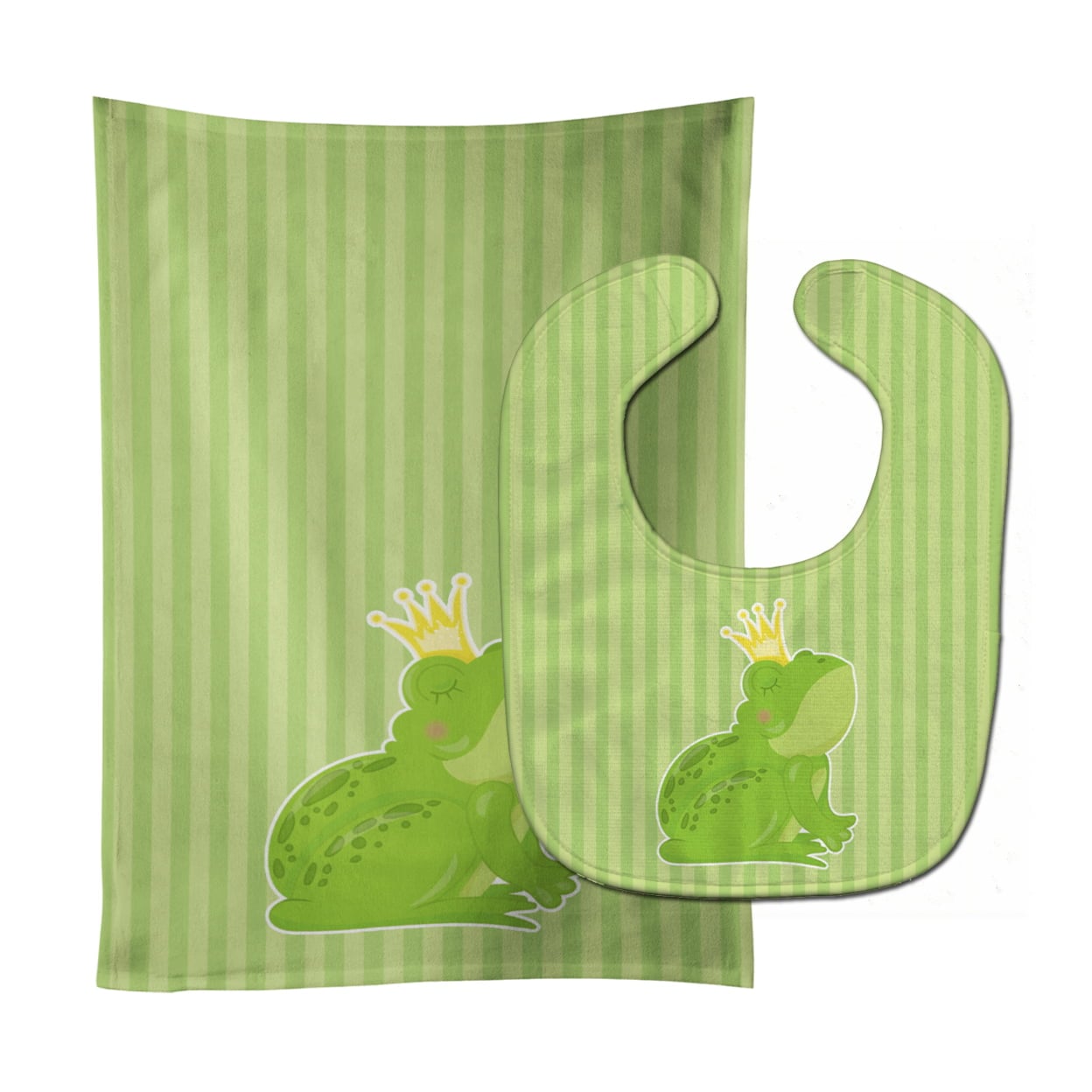 Prince Frog Baby Bib & Burp Cloth