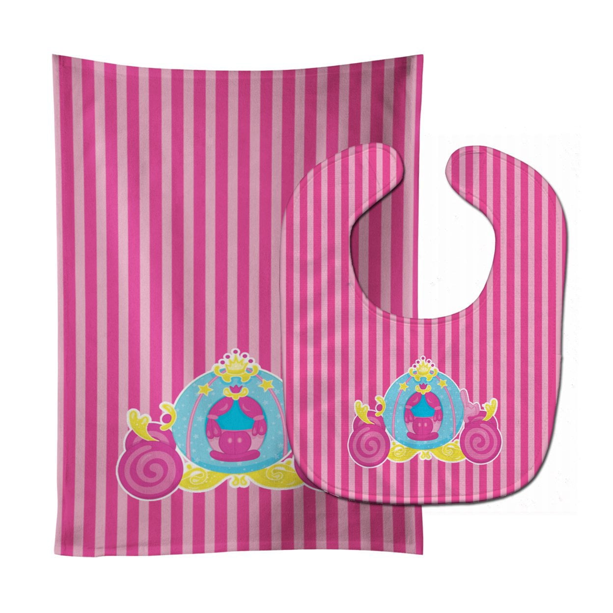 Princess Carriage Baby Bib & Burp Cloth