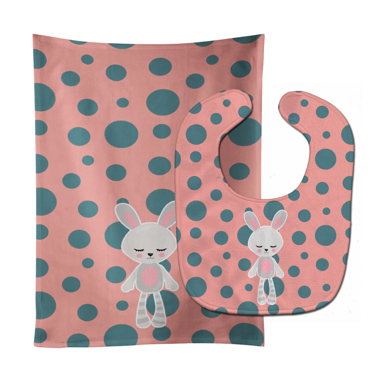 Rabbit Baby Bib & Burp Cloth