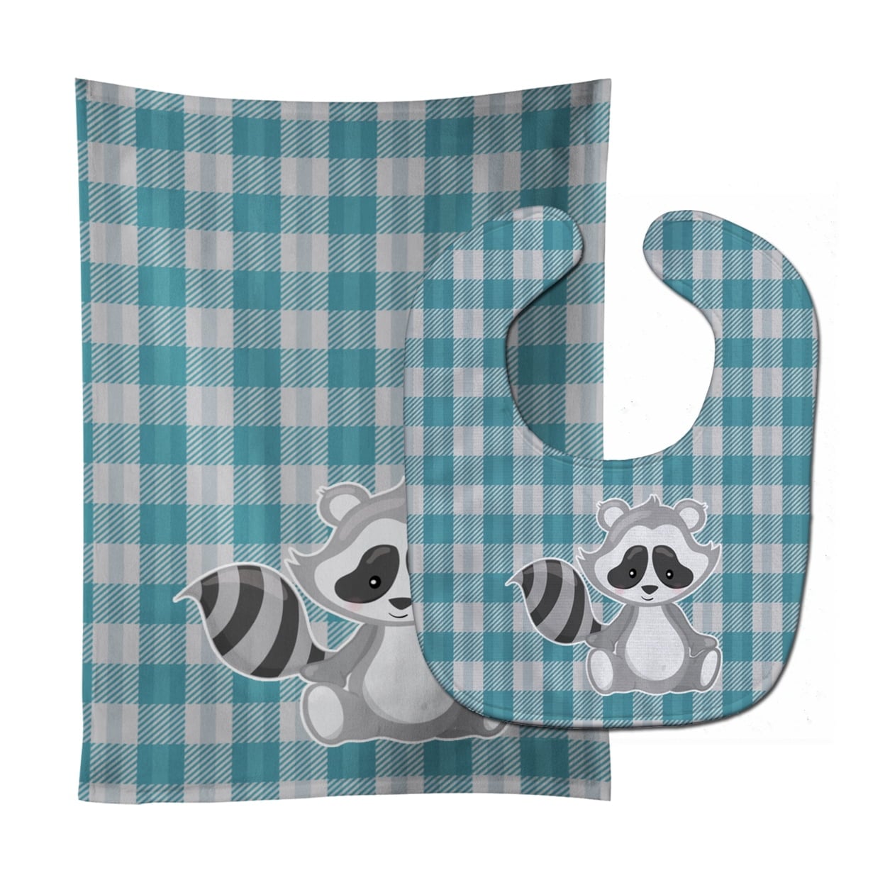 Raccoon Baby Bib & Burp Cloth