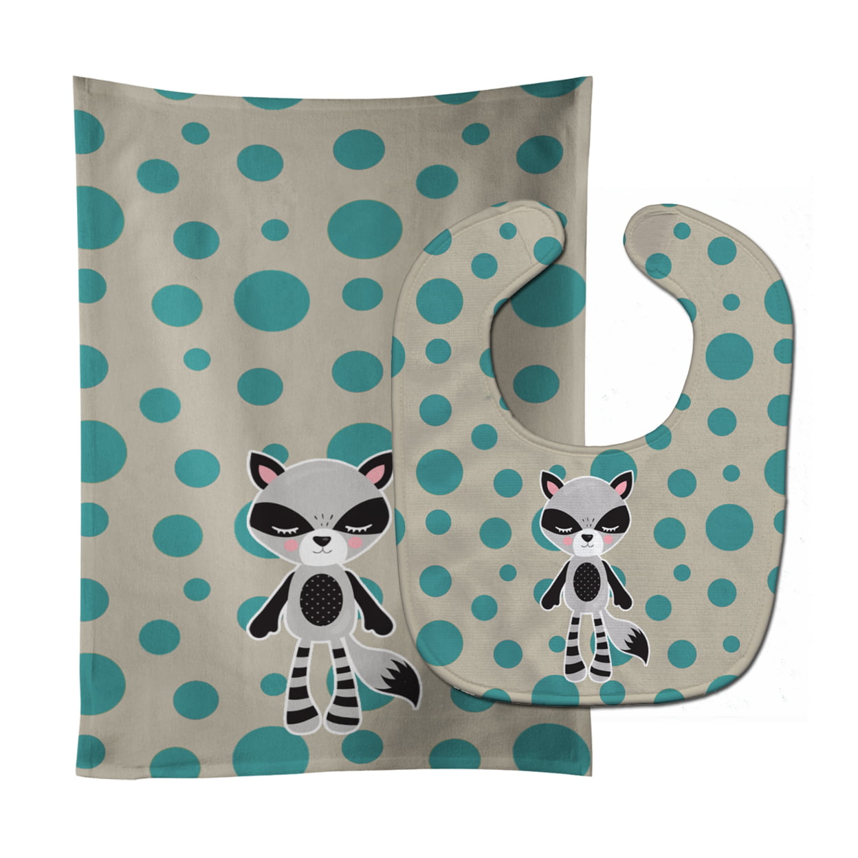 Raccoon No.2 Baby Bib & Burp Cloth
