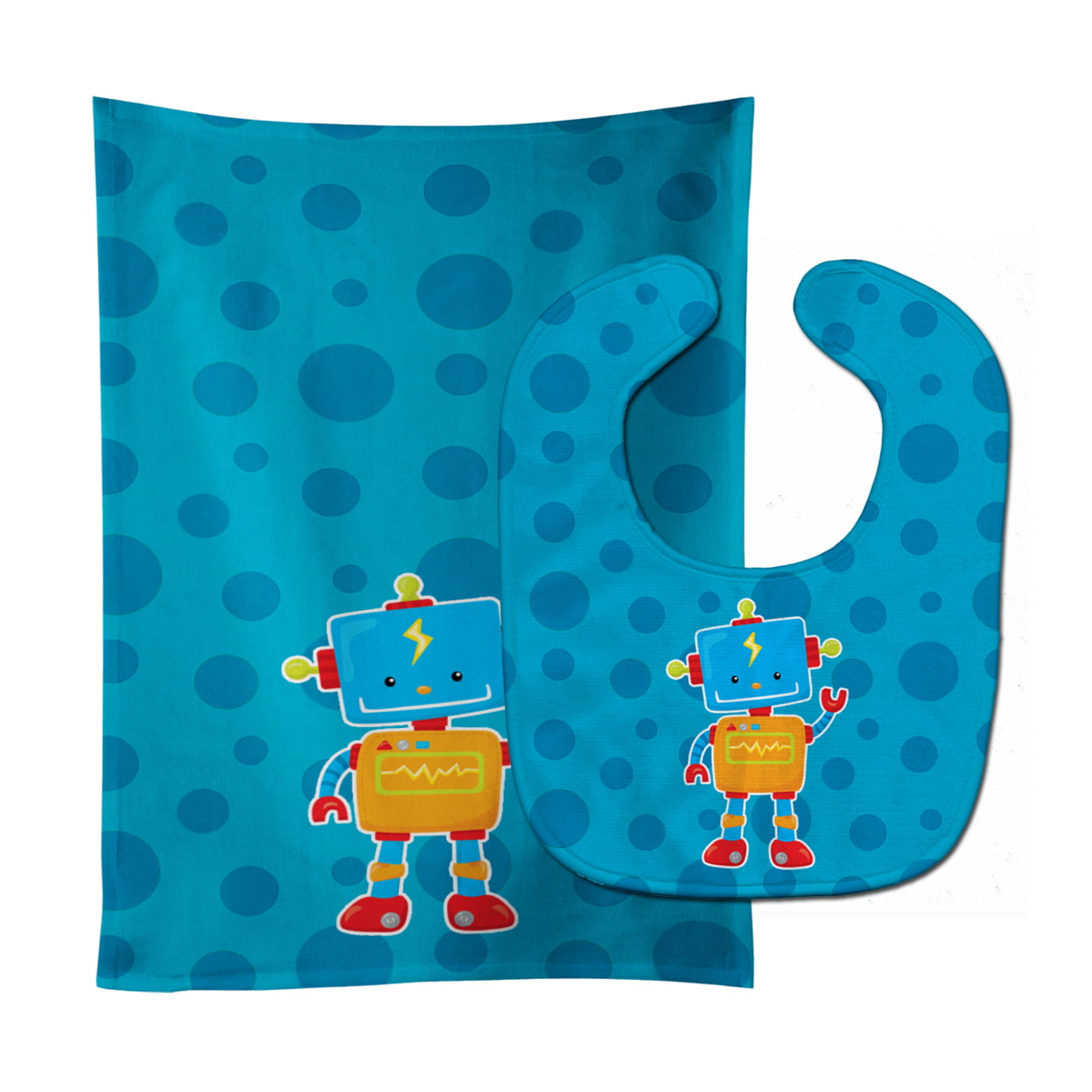Robot Baby Bib & Burp Cloth